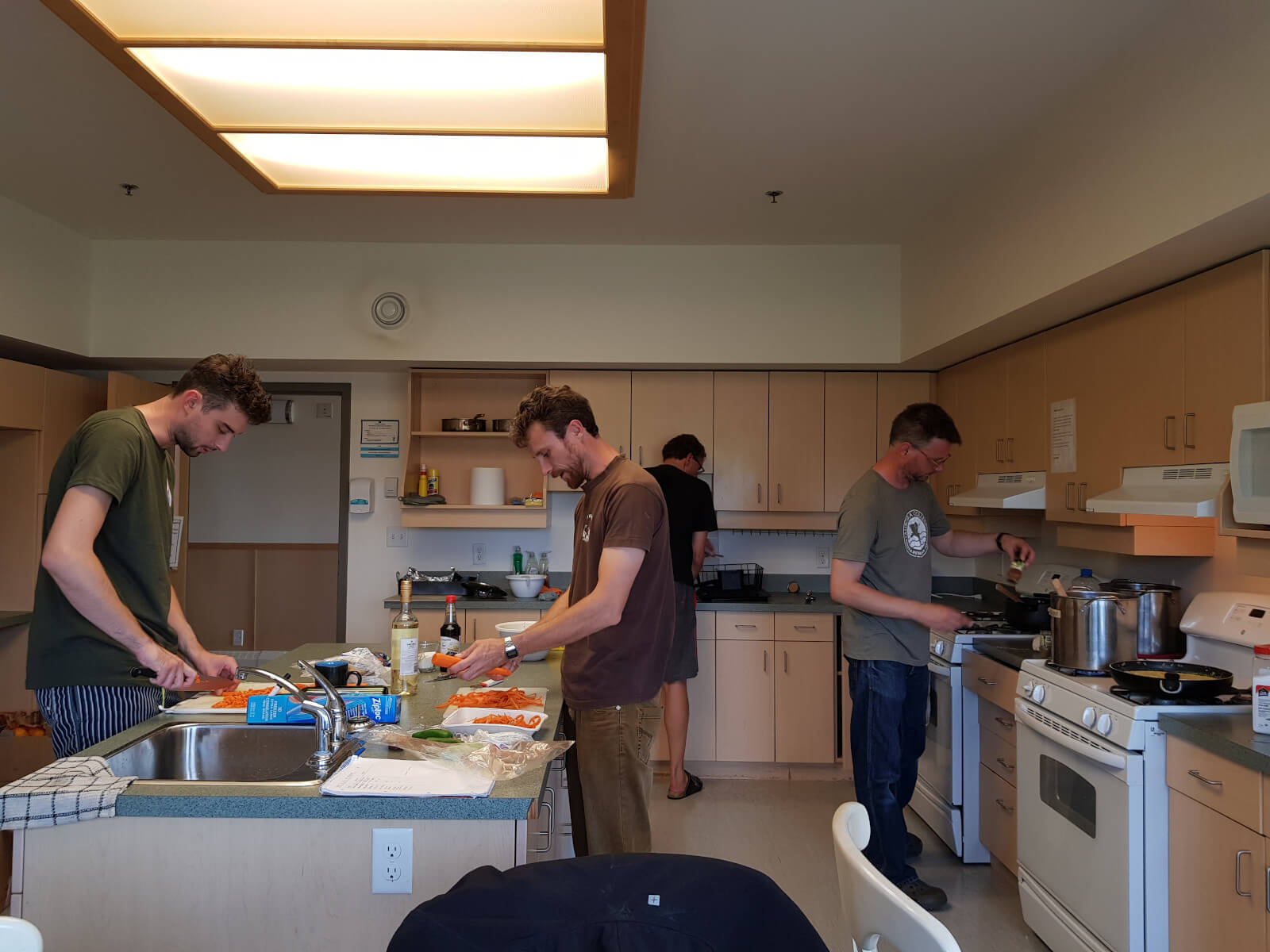 Team preparing meals on Herschel Island. 1 herschel 2019 3