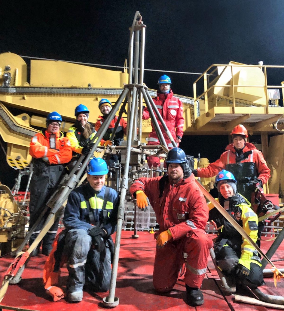 PeCaBeauTeam Sediment in front of the multicorer before test deployment. Photo taken by Martine Lizotte small