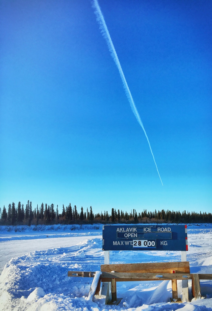 Our team on its way to Aklavik, driving on the ice road, Northwest Territories, Canada, February 24, 2019. ©Martine Lizotte Takuvik2019 Picture2 10