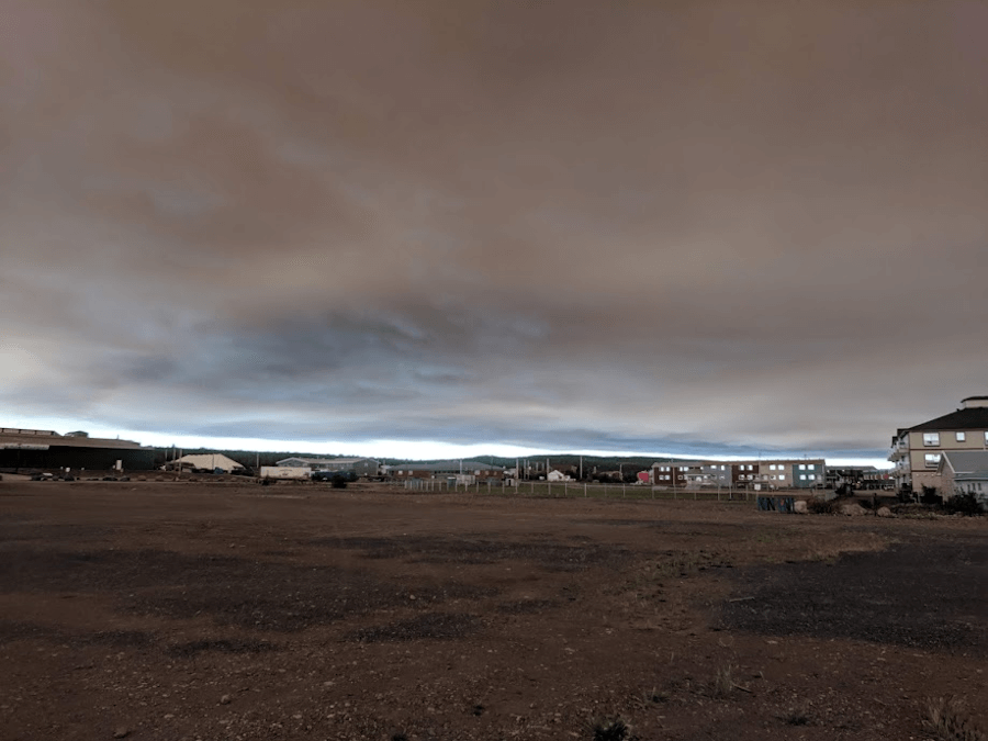 later in the day, Andrea Hilborn took a picture on our way to the Aurora Research Institute (Inuvik) showing the sky darkened by the forest fire smoke. Takuvik2019 Picture8 2