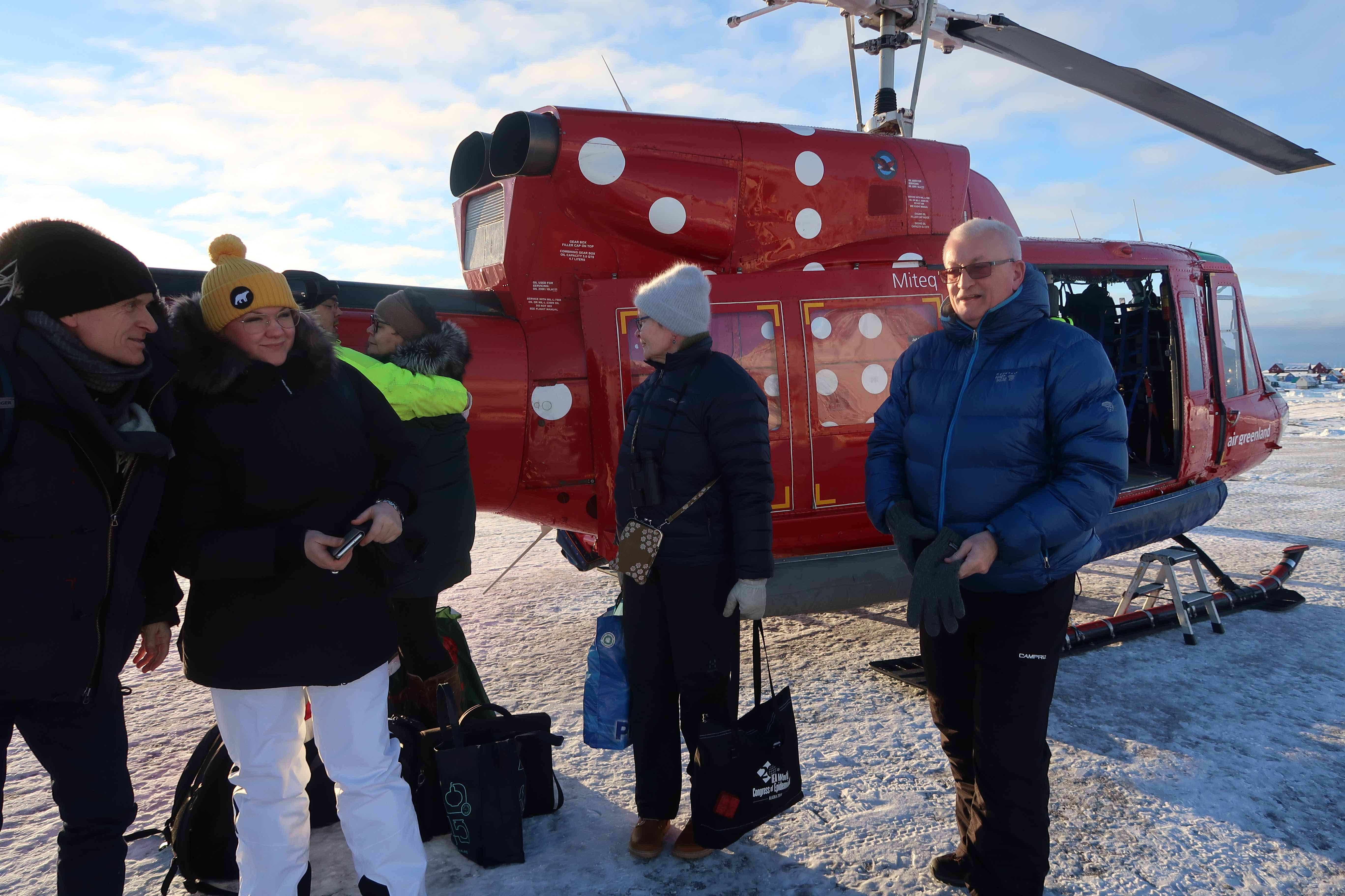 Nunataryuk researchers arriving in Qeqertarsuaq. ©Joan Nymand Larsen Ilulissat spring 2019 Joan Nymand Larsen Peter and company web
