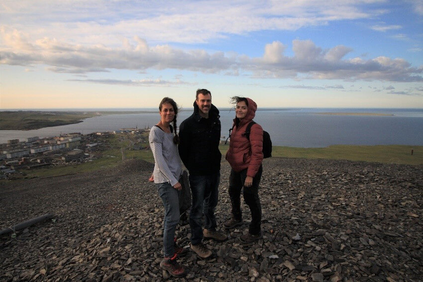 Members of the French team (from left to right): Magali Vullierme, Mateo Cordier, Natalia Doloisio WP 7 Tiksi 1